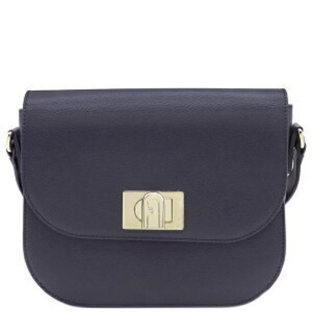 Furla Shoulder Bag Leather Navy Blue